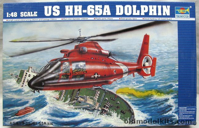 Trumpeter 1/48 US Coast Guard HH-65A Dolphin, 02801 plastic model kit